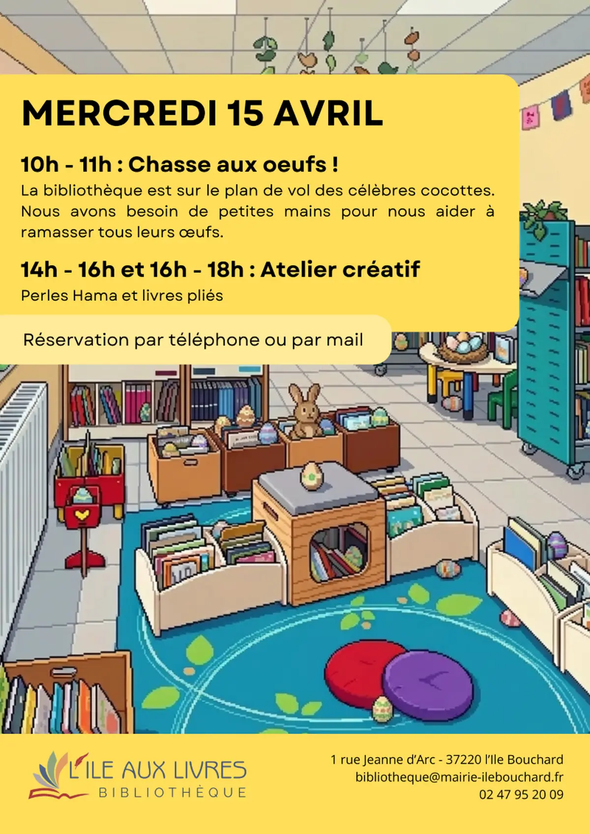 Chasse aux oeufs à L'Île aux Livres