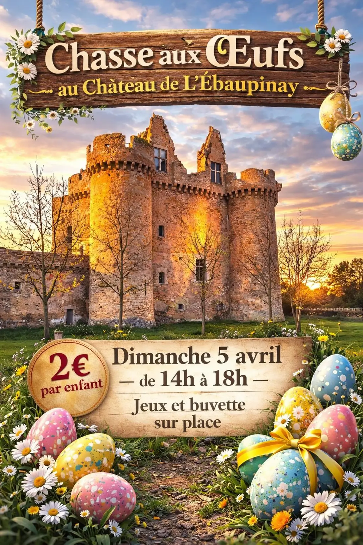 Chasse aux oeufs au Château de l'Ebaupinay