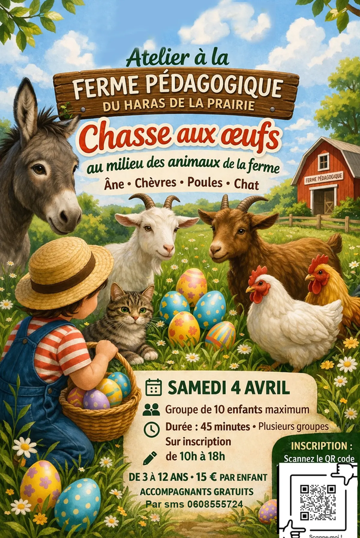 Chasse Aux Oeufs au Milieu des Animaux de la Ferme