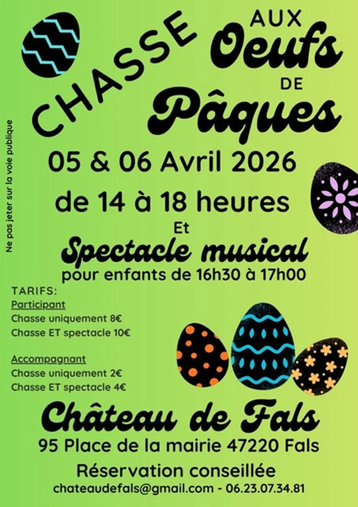 Chasse aux oeufs - château de Fals - Pâques