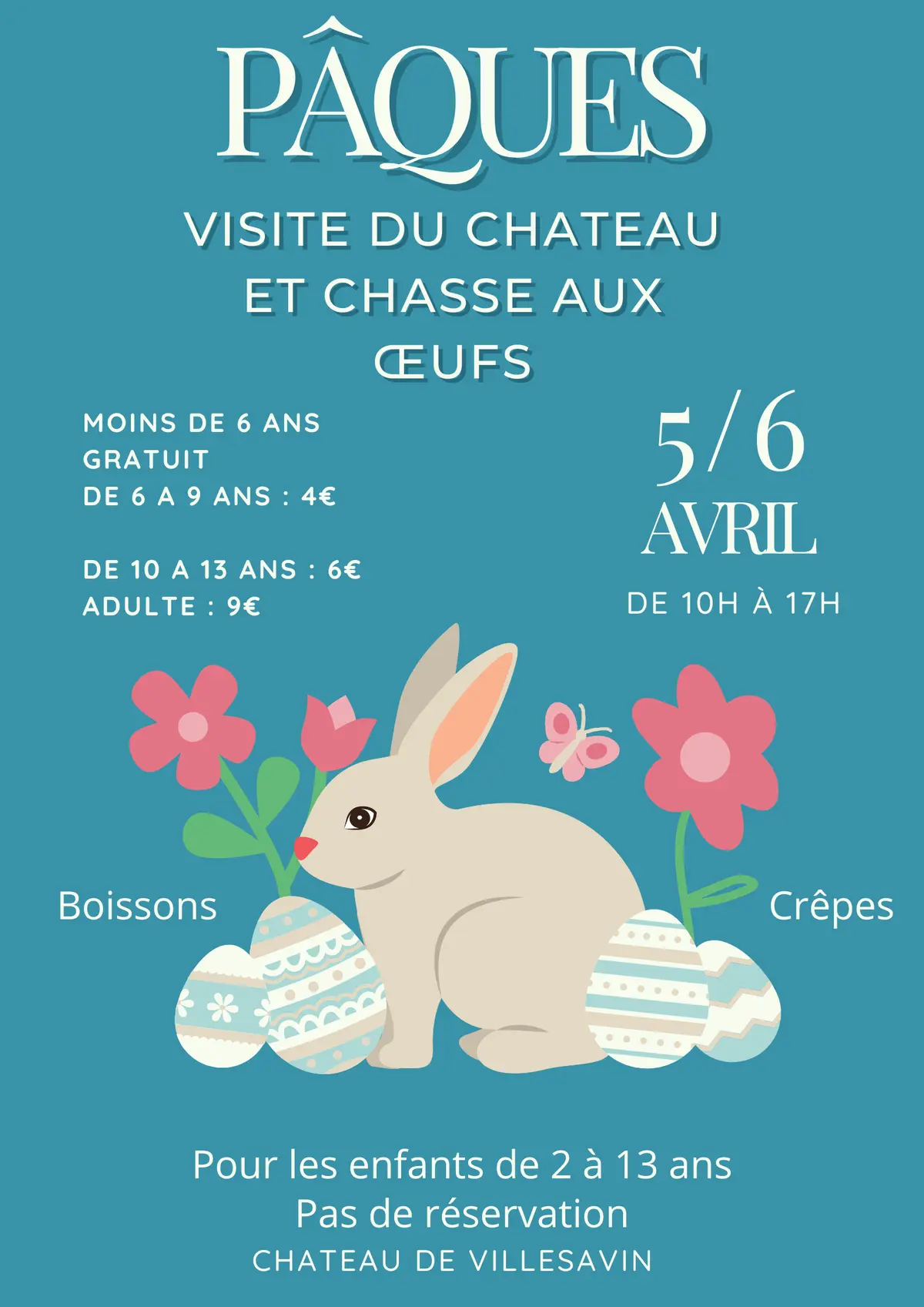 Chasse aux oeufs dans le parc du château de Villesavin