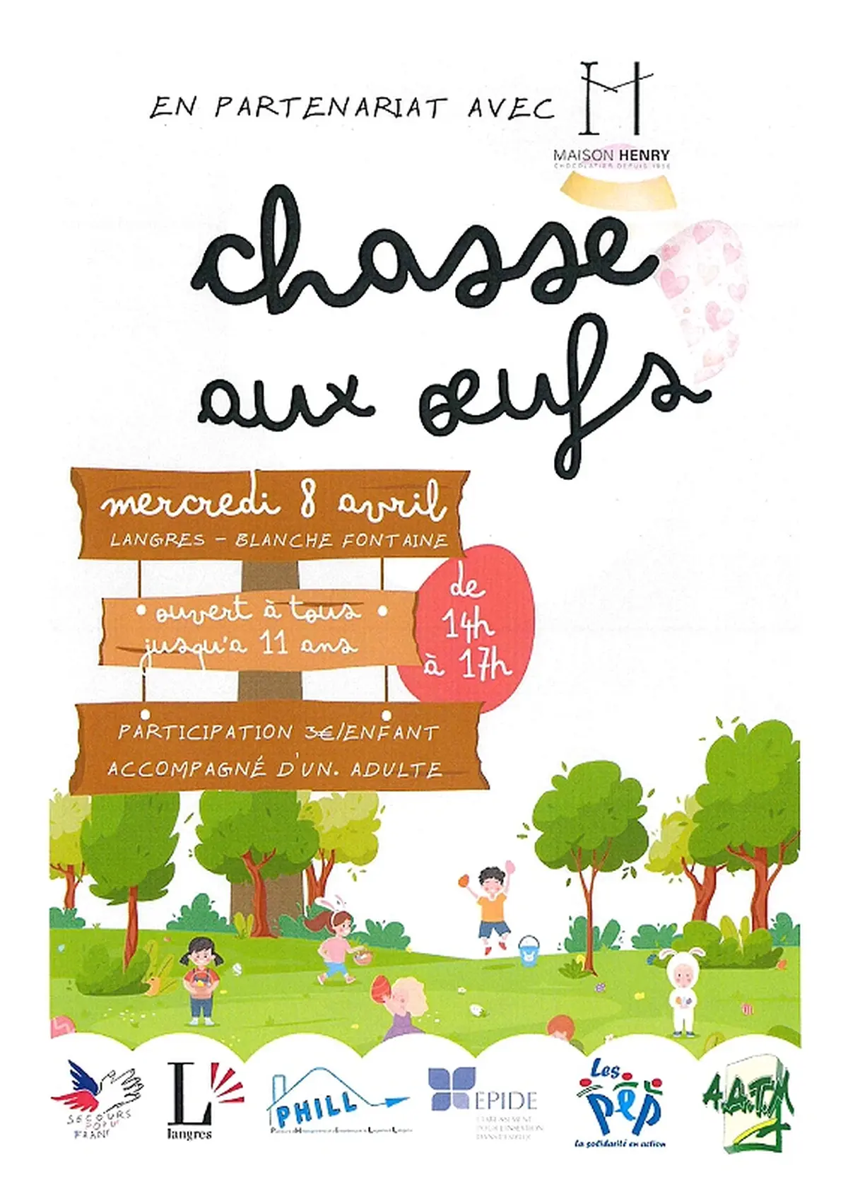 Chasse aux oeufs en partenariat avec la Maison Henry