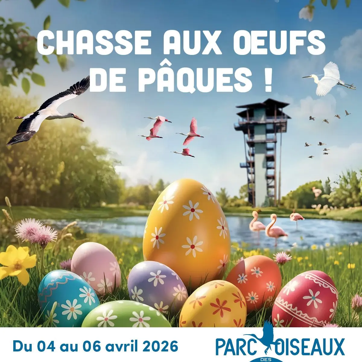 Chasse aux œufs de Pâques au Parc des Oiseaux de Villars-les-Dombes