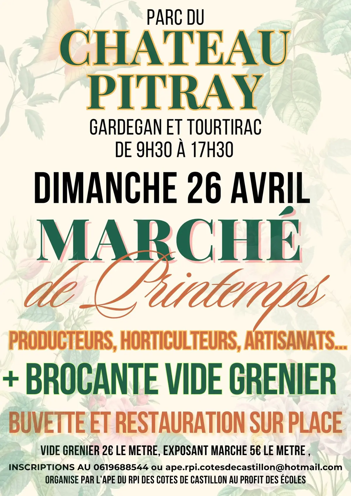Château Pitray : Marché de Printemps