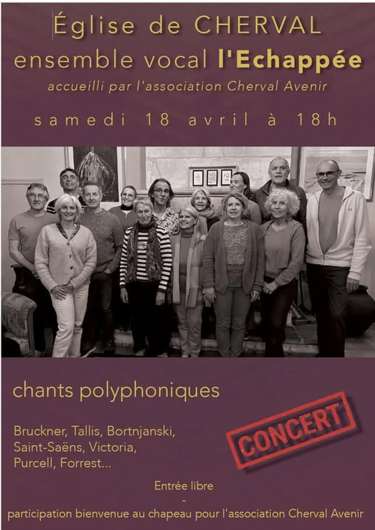 Cherval en musique - Concert ensemble vocal L'échappée
