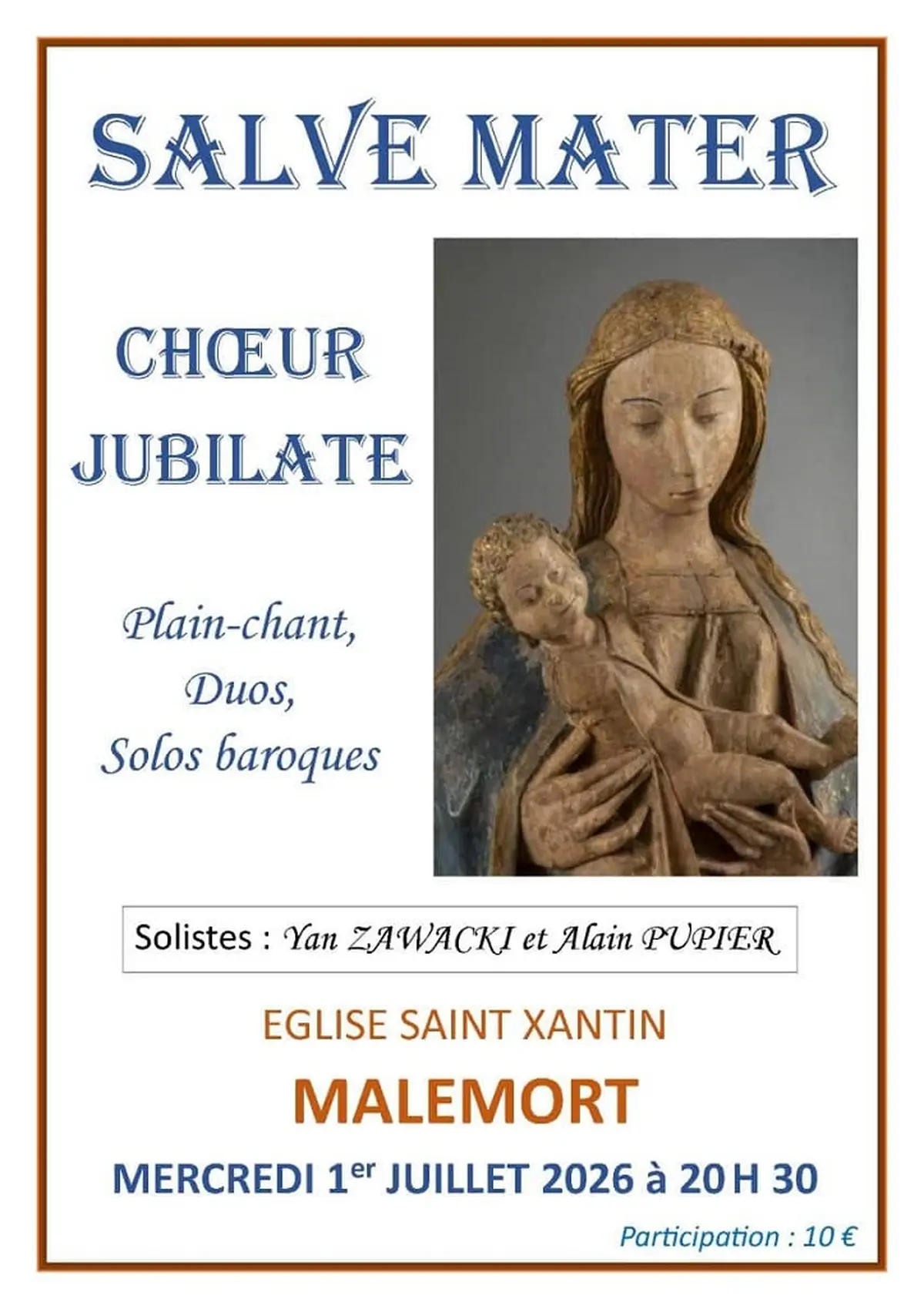 Choeur Jubilate en concert : Salve Mater