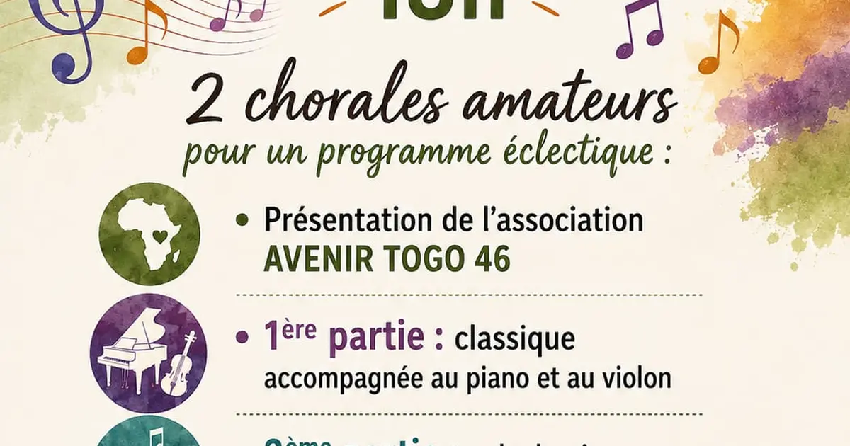 Chorales amateurs, en faveur de l'association Avenir Togo 46