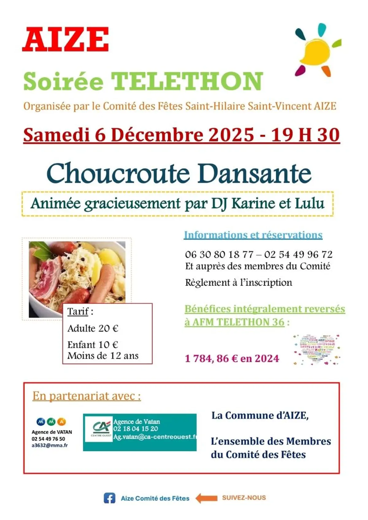 Choucroute dansante au profit du Téléthon