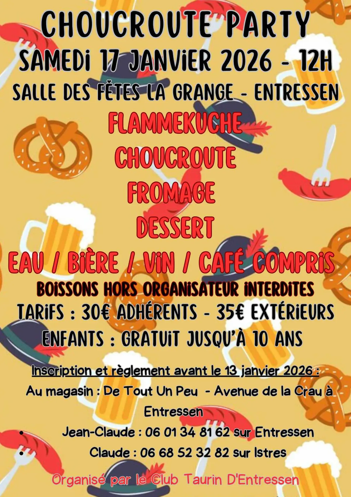 Choucroute du Club Taurin d'Entressen