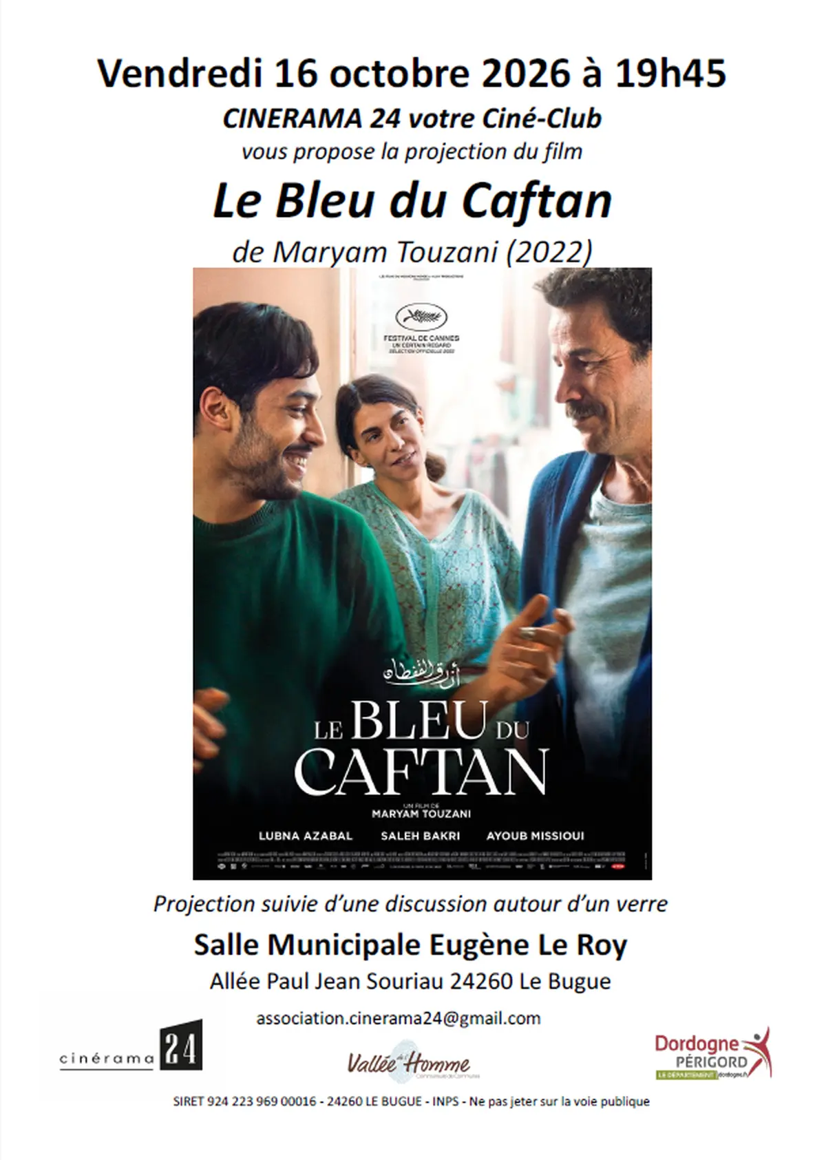 Ciné Club - Le bleu du Caftan