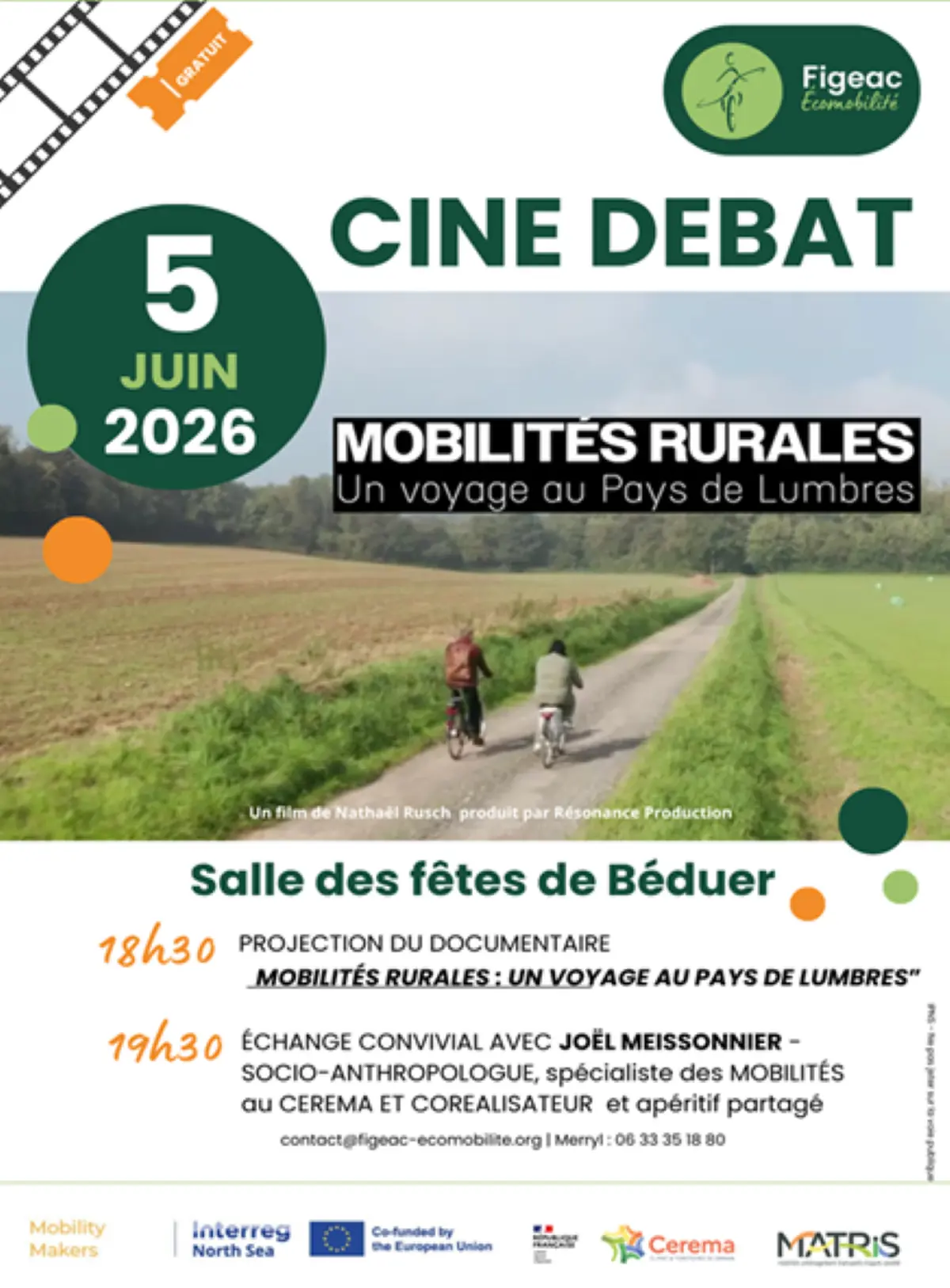 Ciné débat à Béduer : Mobilités rurales, un voyage au Pays de Lumbres