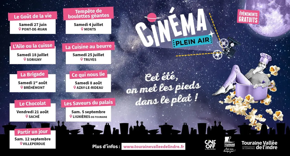 Cin&eacute; en plein air 2026 en Touraine