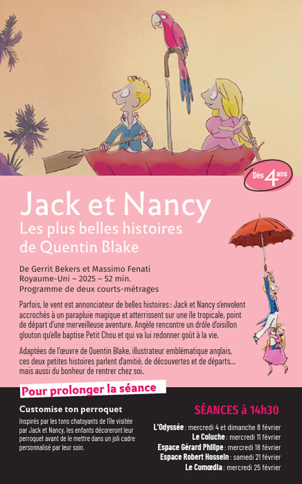 Ciné Goûters « Jack et Nancy – les plus belles histoires de Quentin Blake»