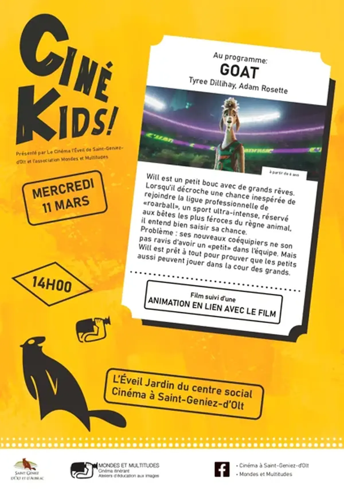 Ciné Kids Goat au cinéma à St Geniez d'Olt