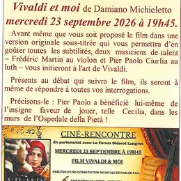 Ciné-Rencontre avec le film Vivaldi et moi