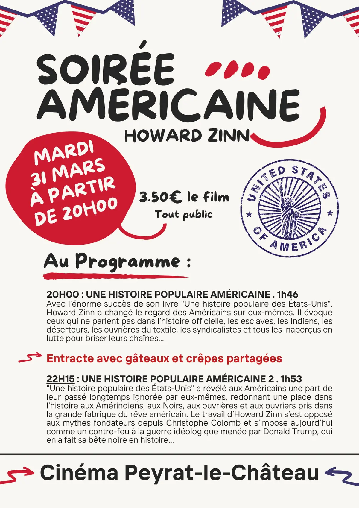 Ciné-repas : Soirée américaine Howard Zinn