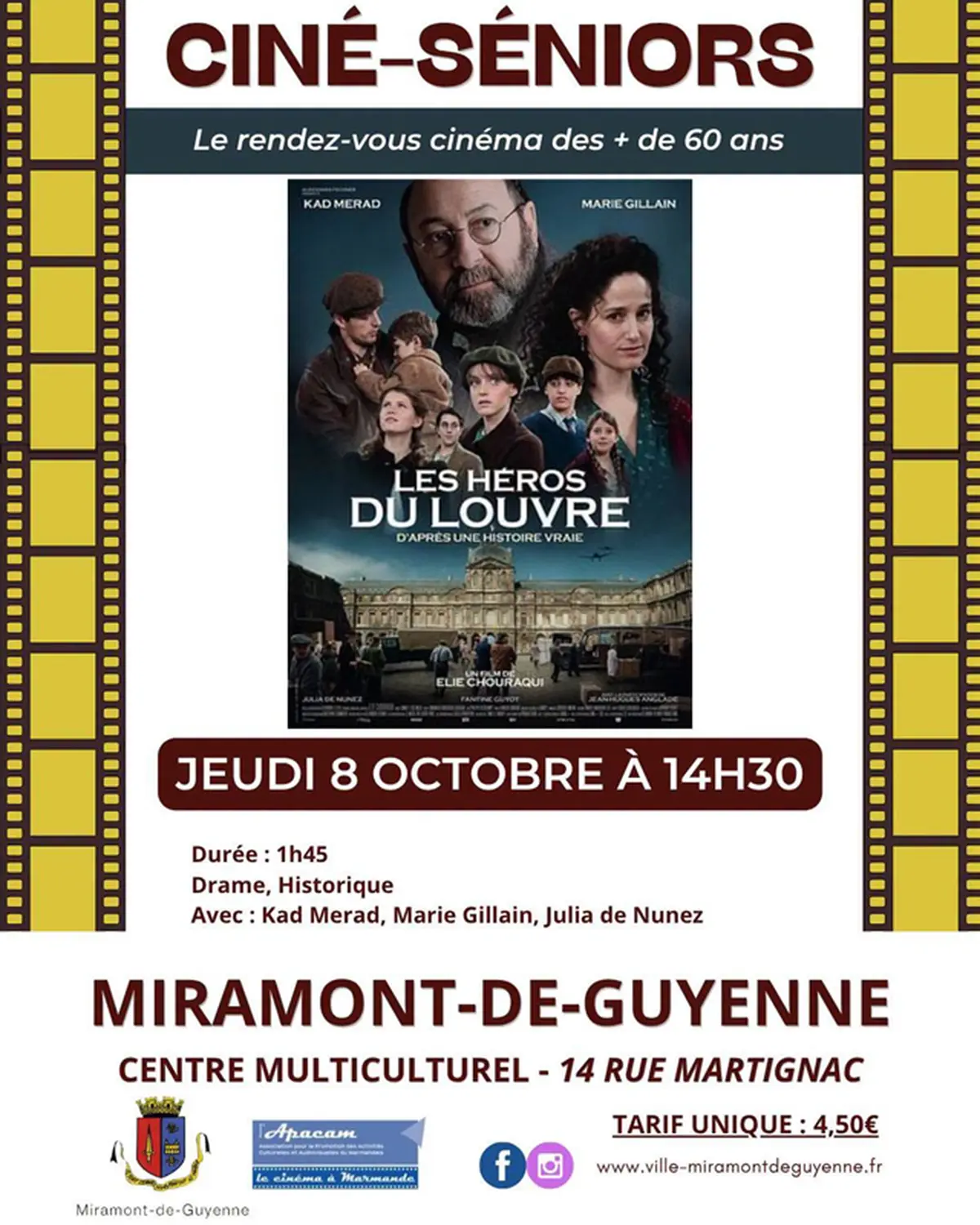Ciné-séniors : Les héros du louvre