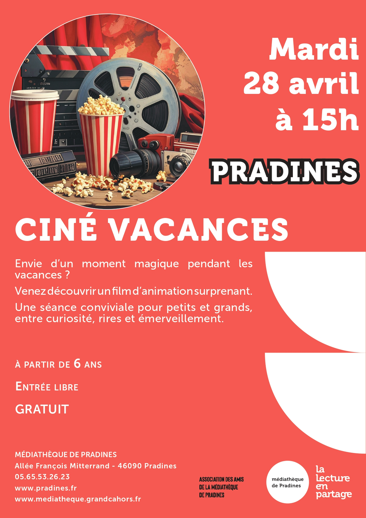 Ciné vacances à la médiathèque de Pradines