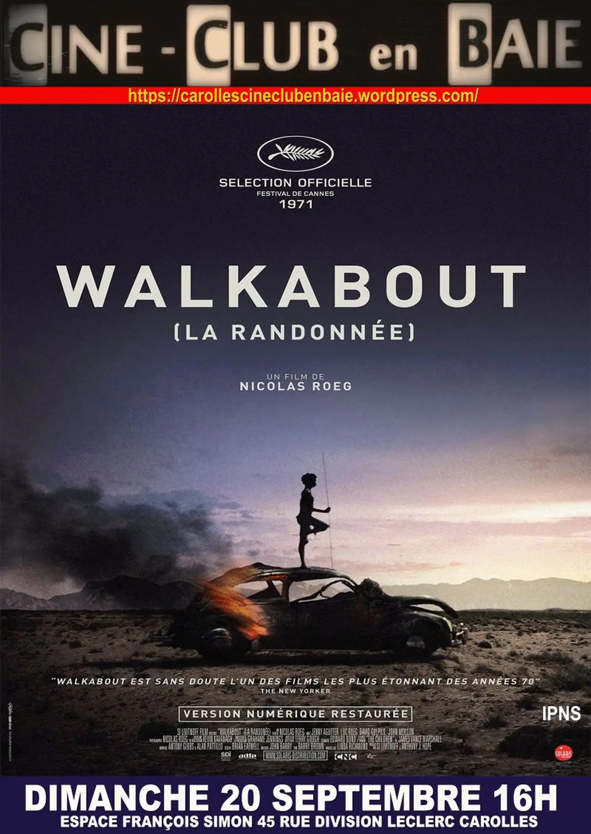 Cinéclub en baie présente Walkabout, film de Nicolas Roeg