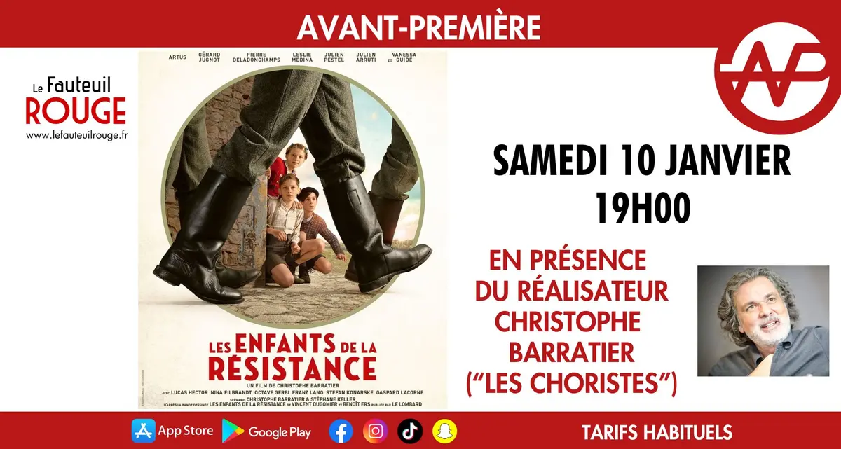 Cinéma - Avant-première Les enfants de la résistance en présence de Christophe Barratier