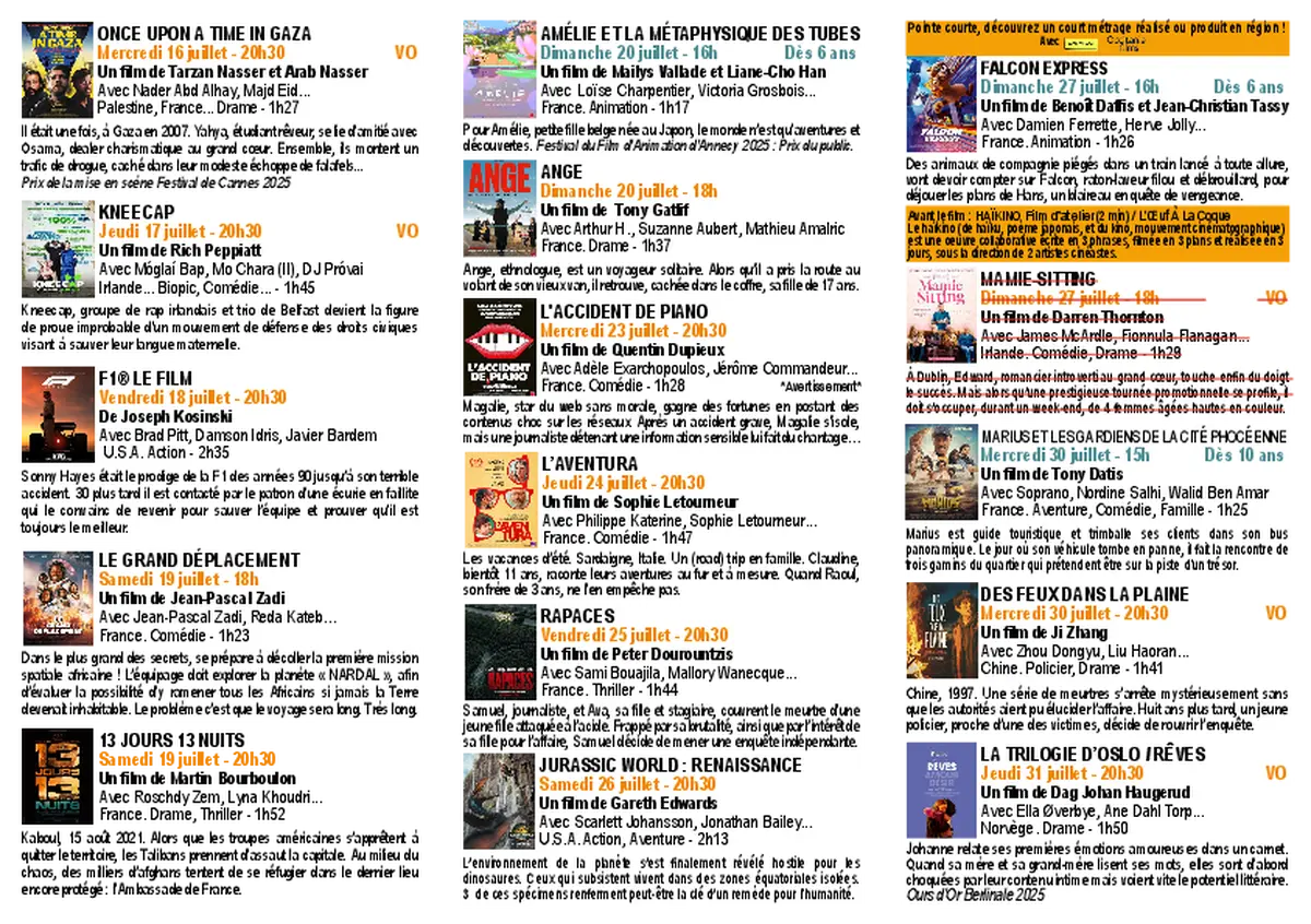 Cinéma Espace Alauzet - Programme
