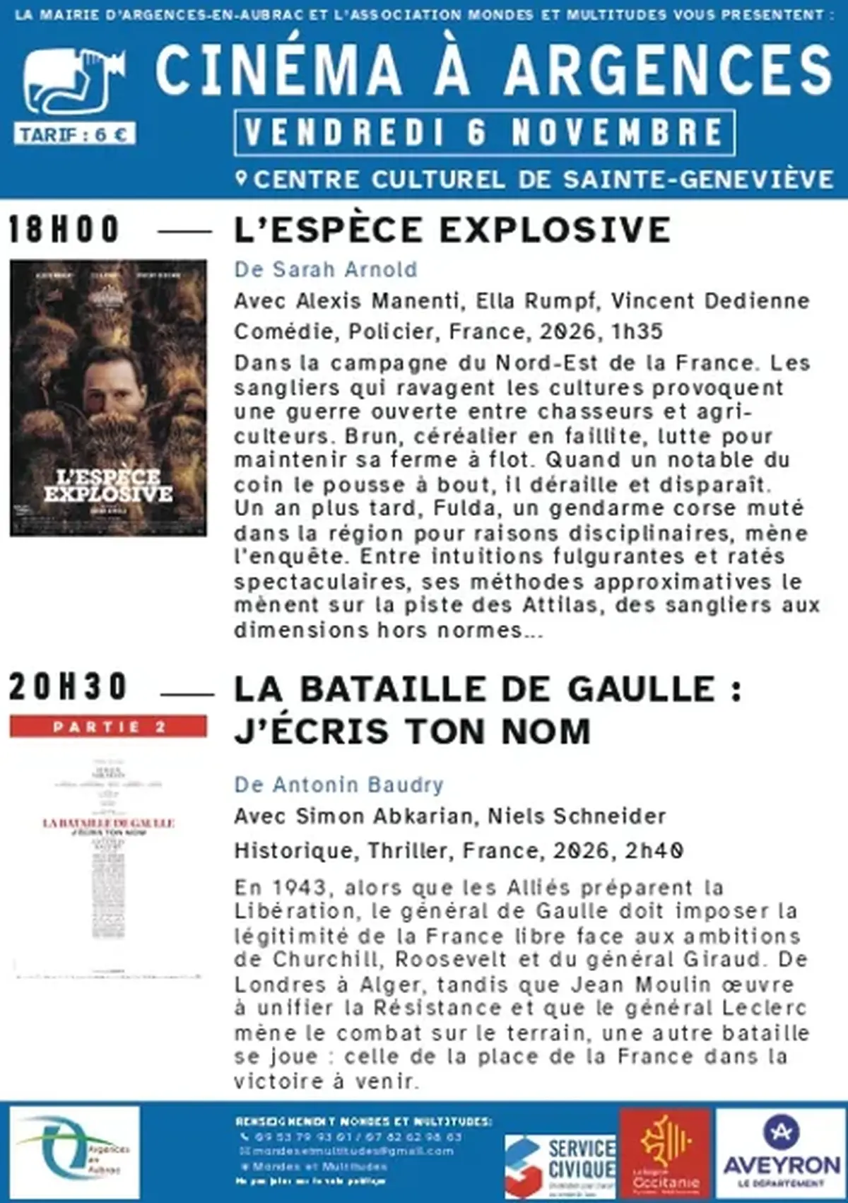 Cinéma L'espèce explosive, La Bataille de Gaulle - Partie 2 : j'écris ton nom