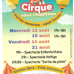 Cirque sous chapiteau au camping les Vignes