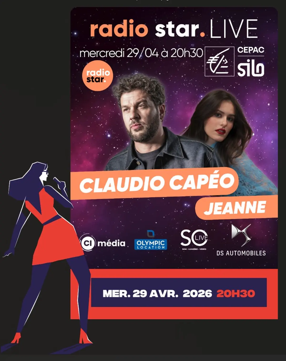 Claudio Capeo et Jeanne : showcase Radio Star live