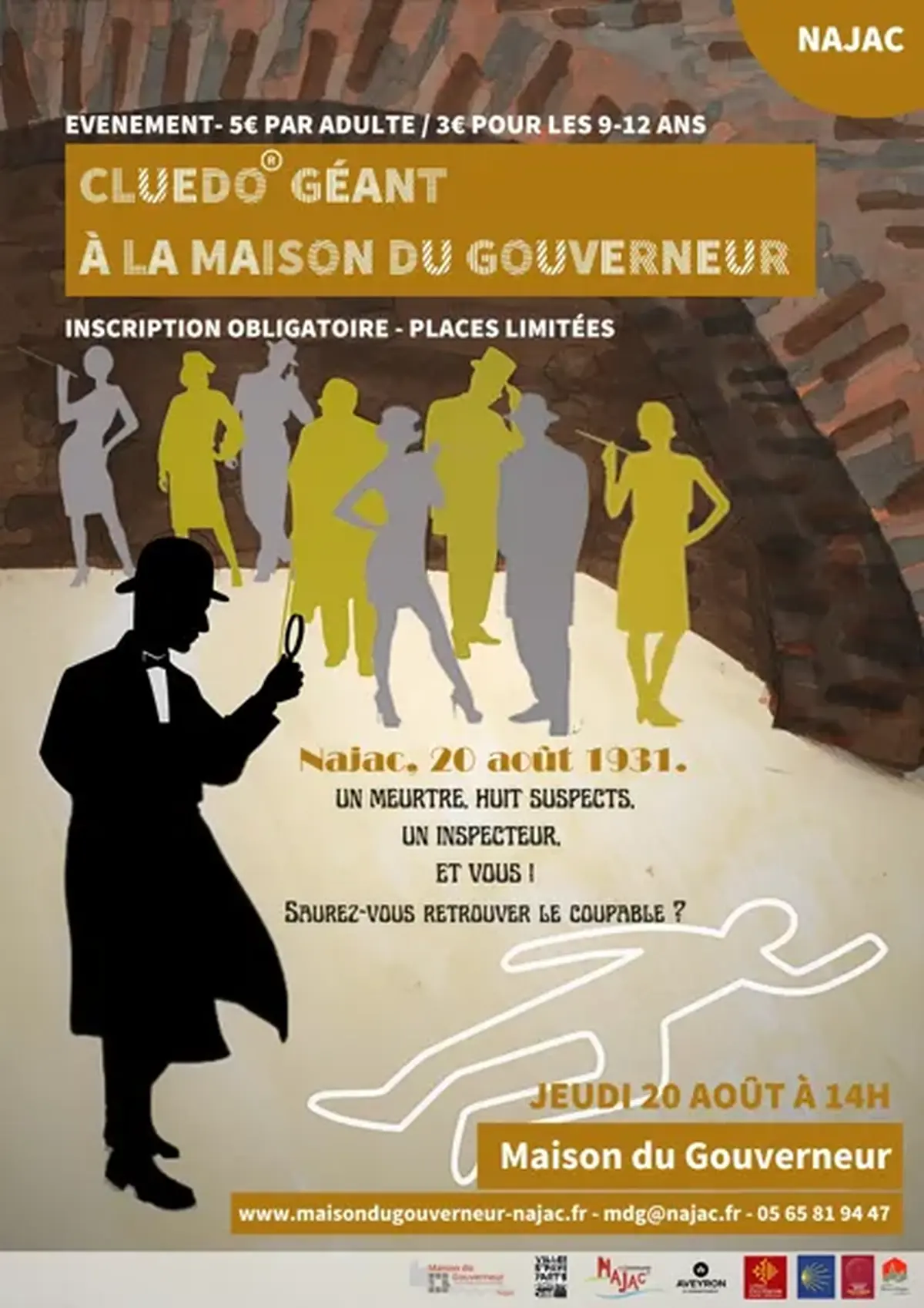 Cluedo® géant à la Maison du Gouverneur