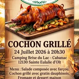 Cochon grillé au Camping Brise du Lac