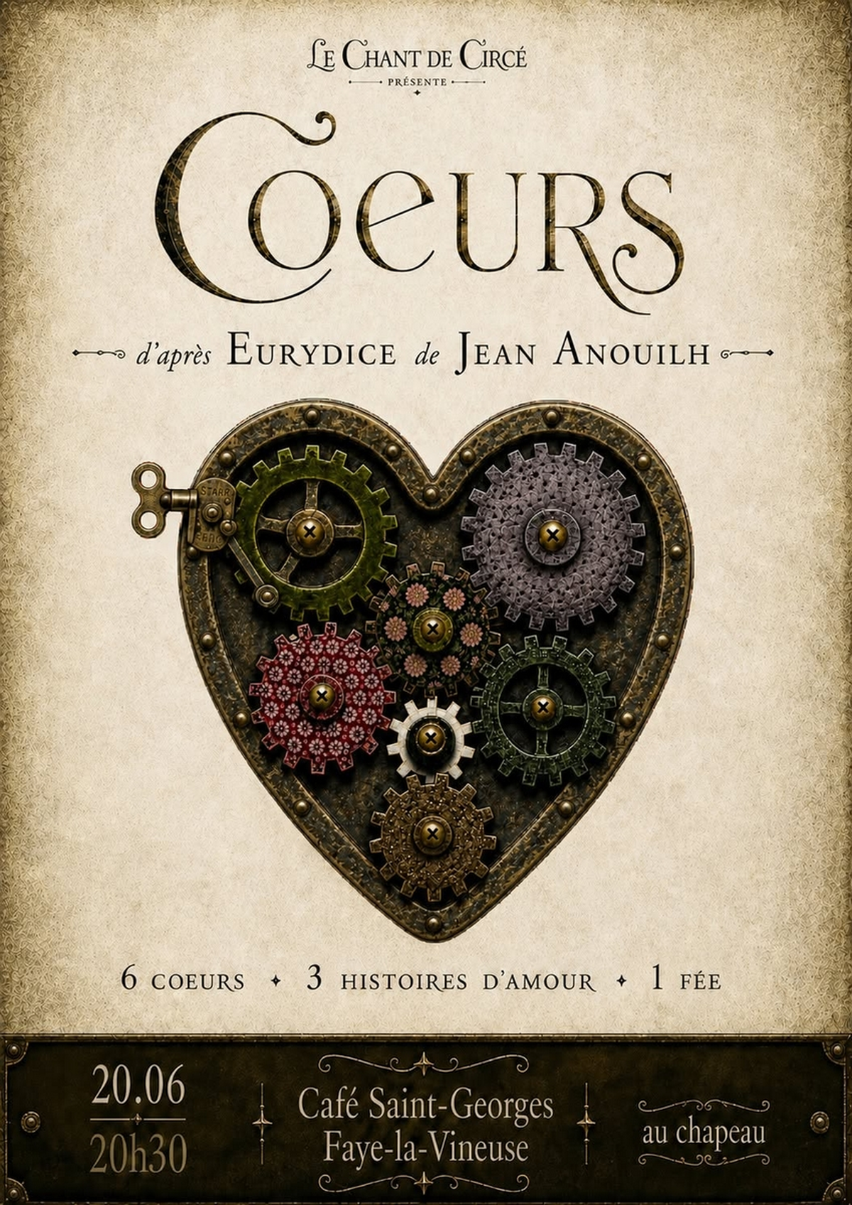 Coeurs d'après Eurydice de Jean Anouilh