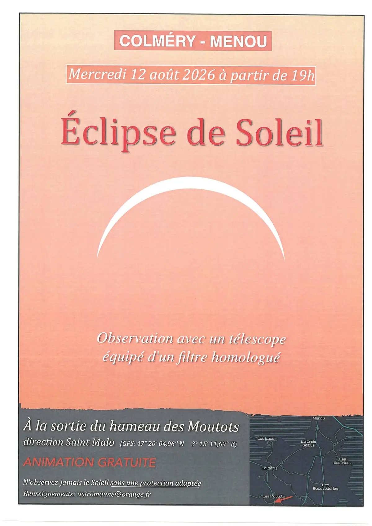 Colméry-Menou : Eclipse de soleil