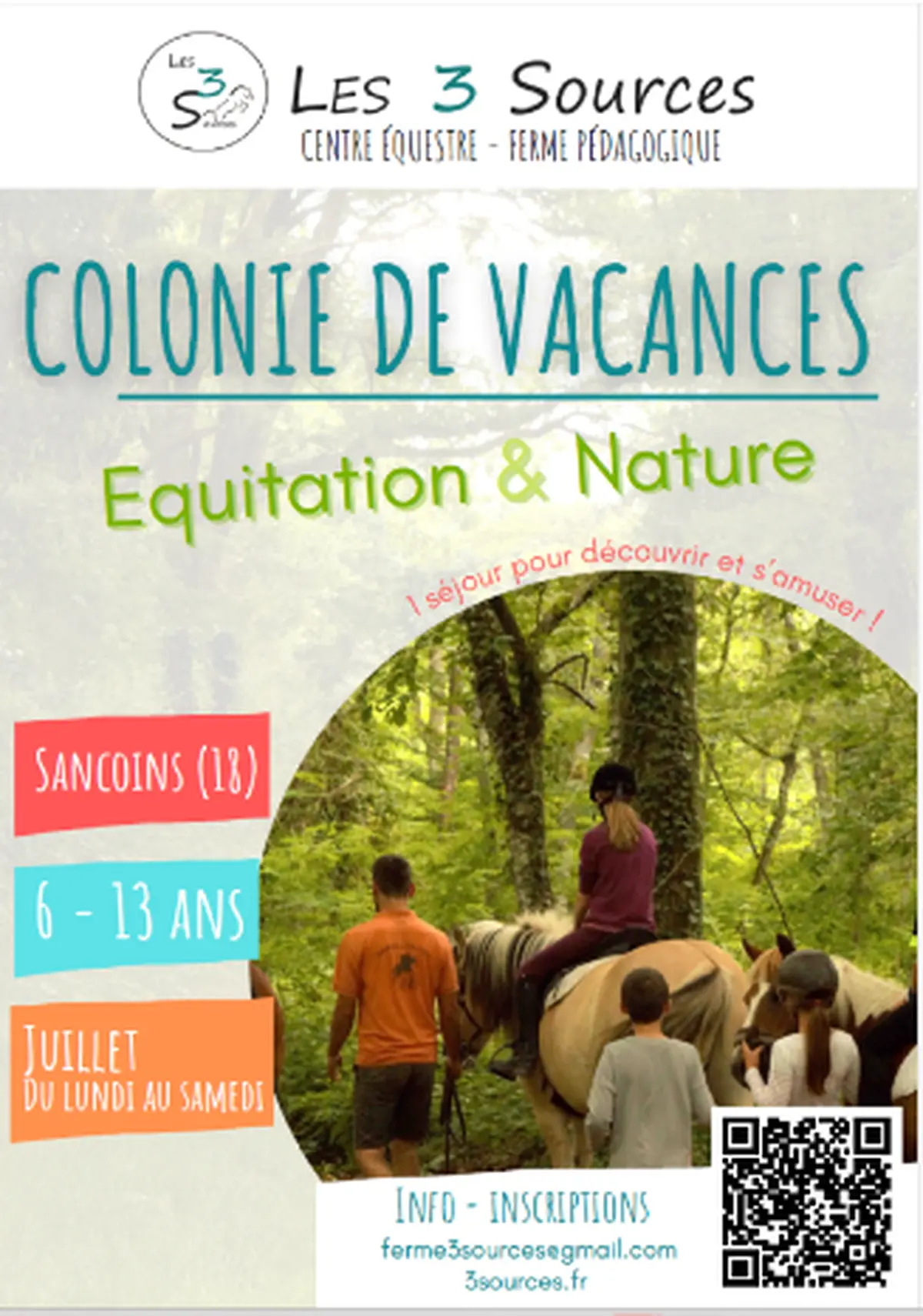 Colonies de vacances équitation et nature