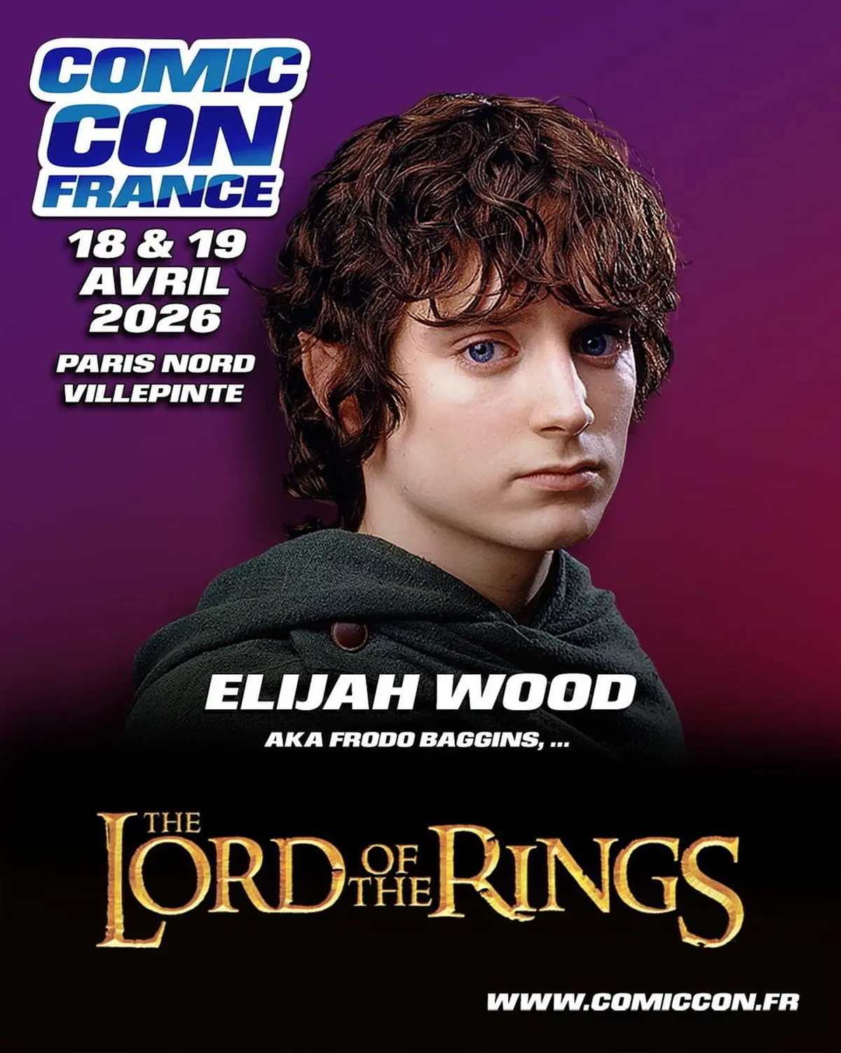 Elijah Wood : invité de la Comic Con France 2026