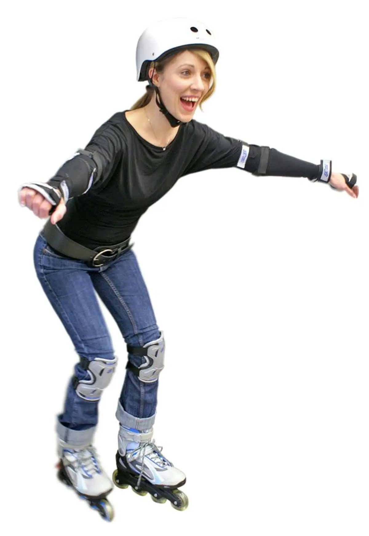 Débutants ou confirmés, les adeptes du rolelr n'oublient jamais la sécurité ! (Equipement :  Intersport à Mulhouse)