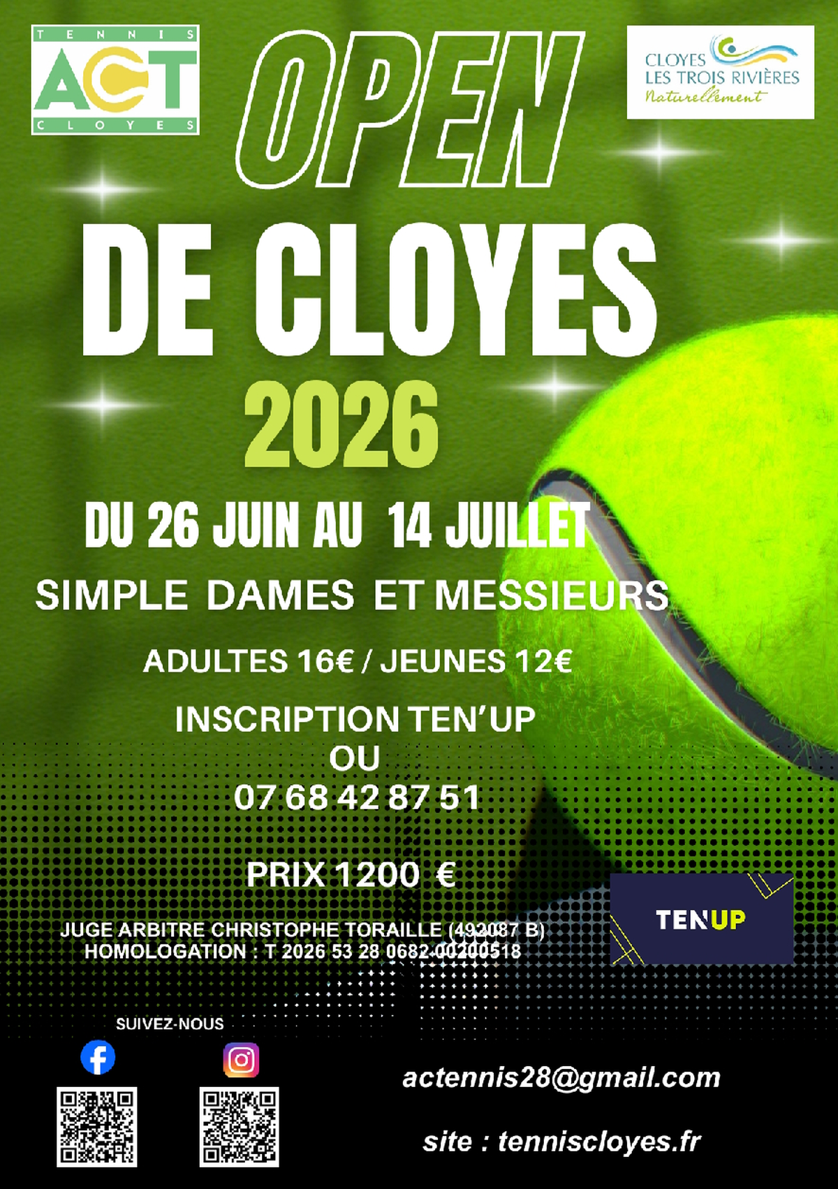 Compétition de Tennis - Open de Cloyes 2026