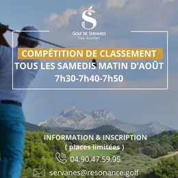 Compétitions de classement au Golf de Servanes