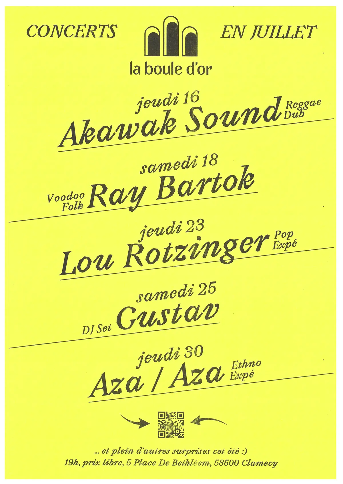 Concert à la Boule d'Or : Aza / Aza