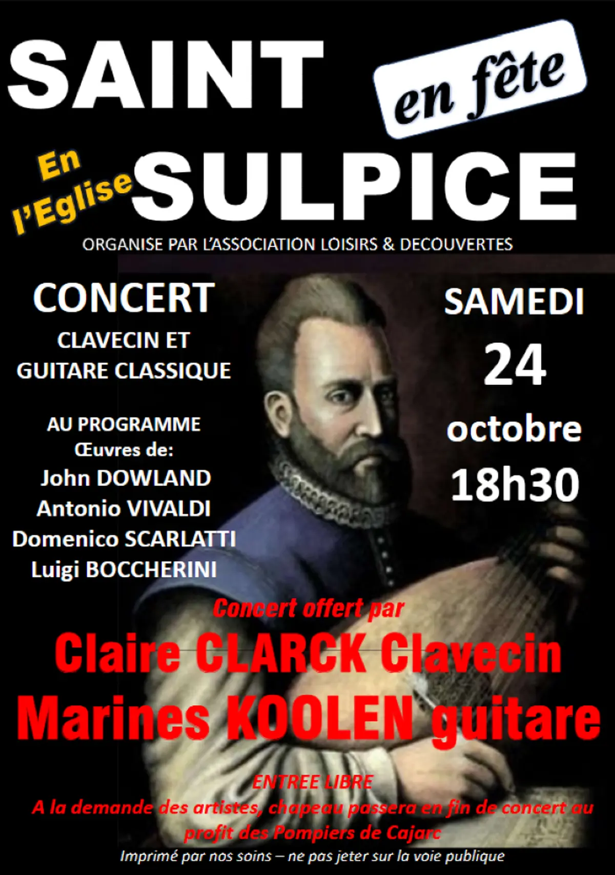 Concert à Saint-Sulpice : clavecin et guitare classique