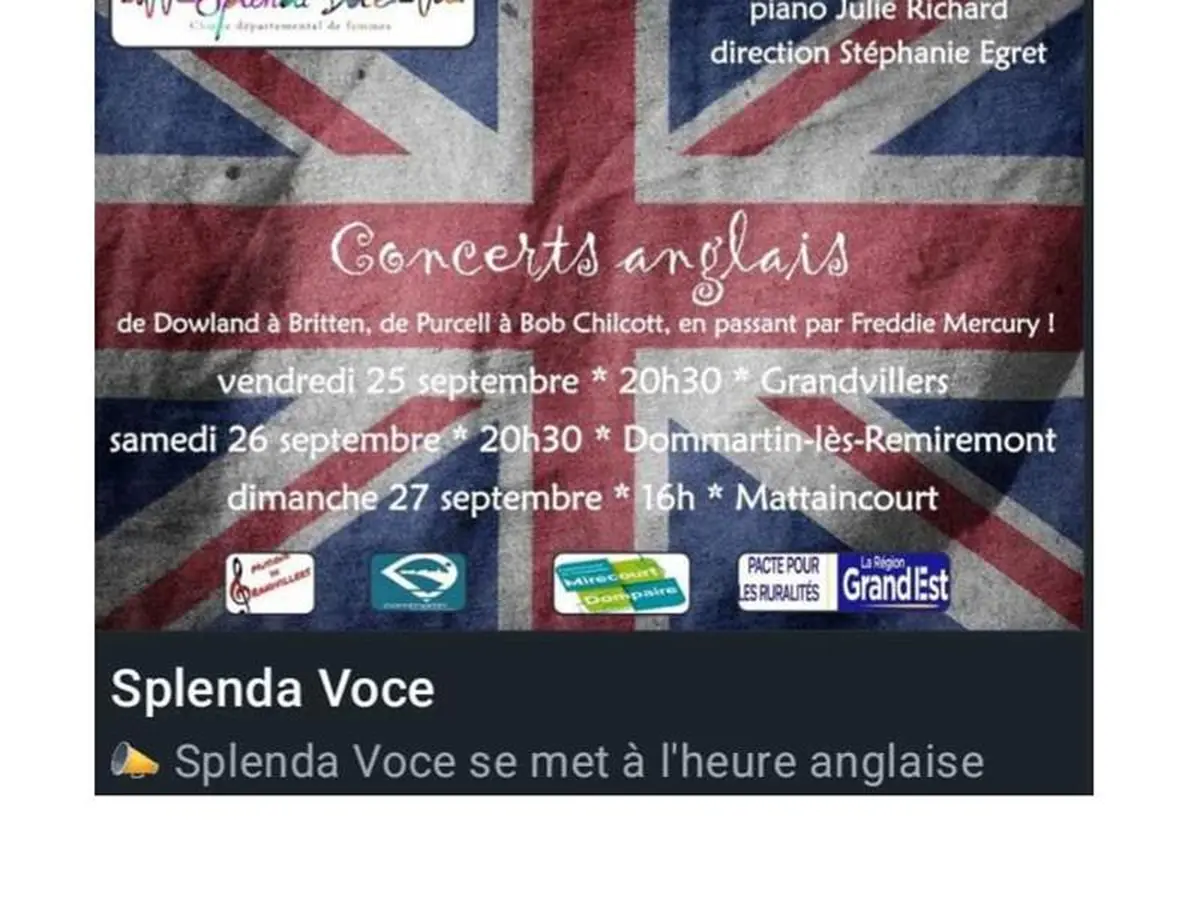 Concert anglais de la chorale Splenda Voce