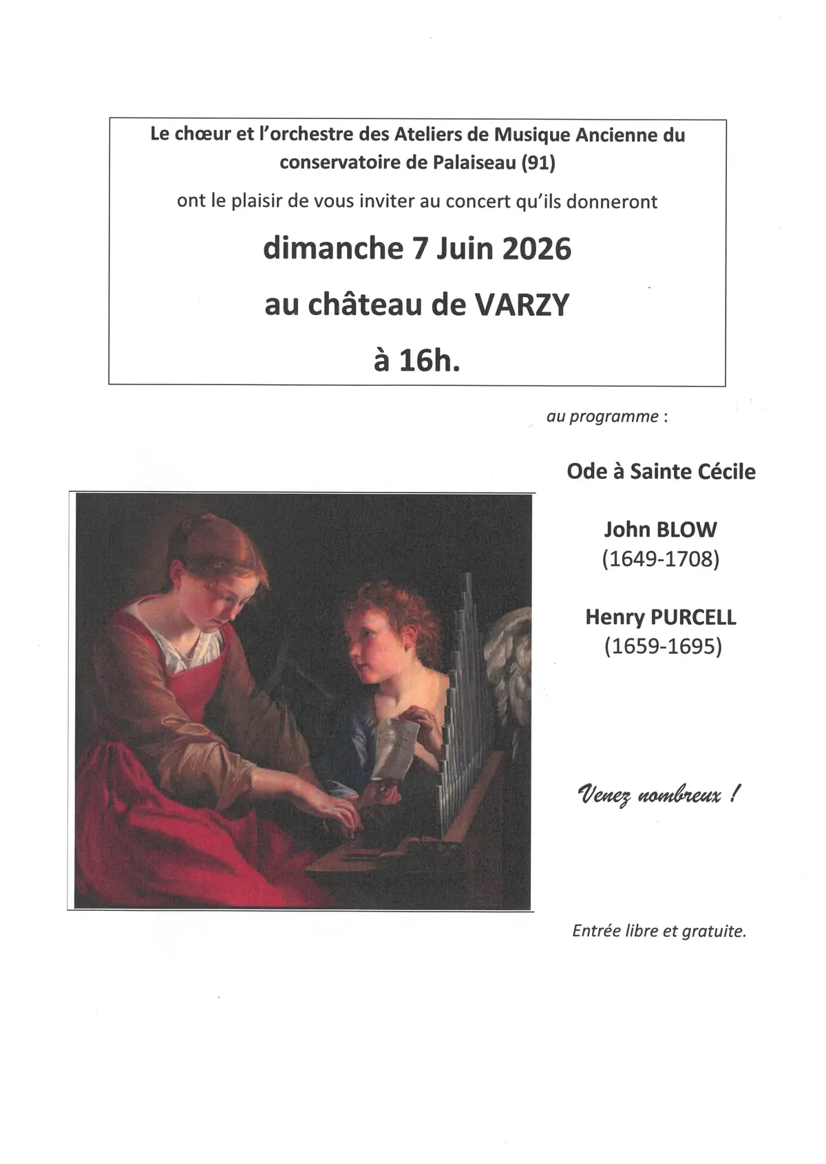 Concert au château de Varzy : Ode à Sainte Cécile
