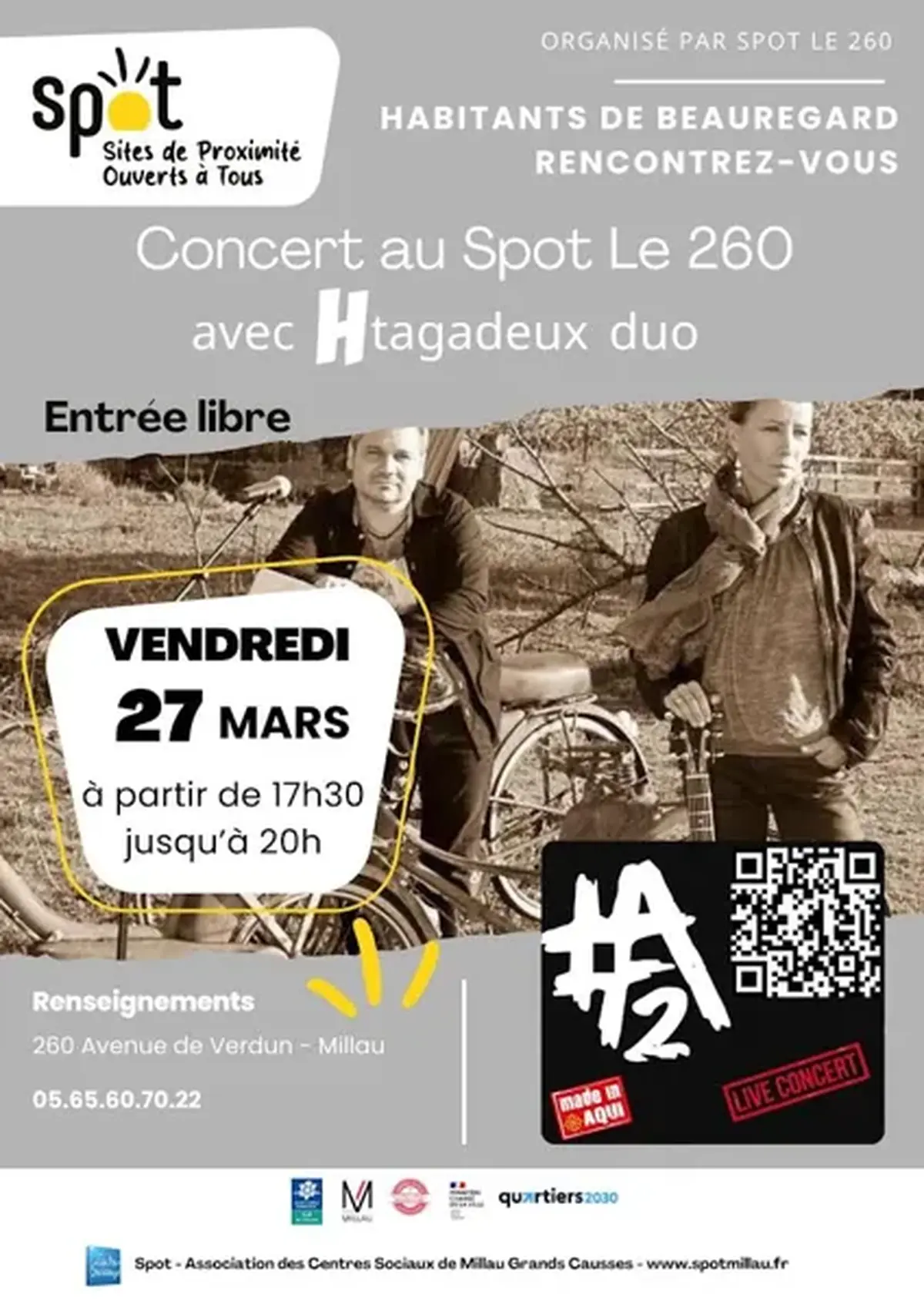 Concert avec Htagadeux duo - Spot le 260