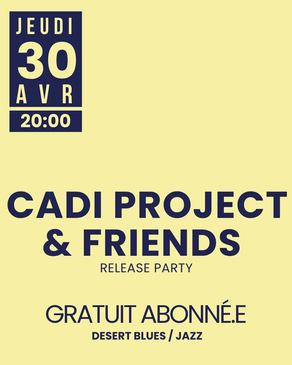 Concert Cadi Project & Friends au Camji à Niort