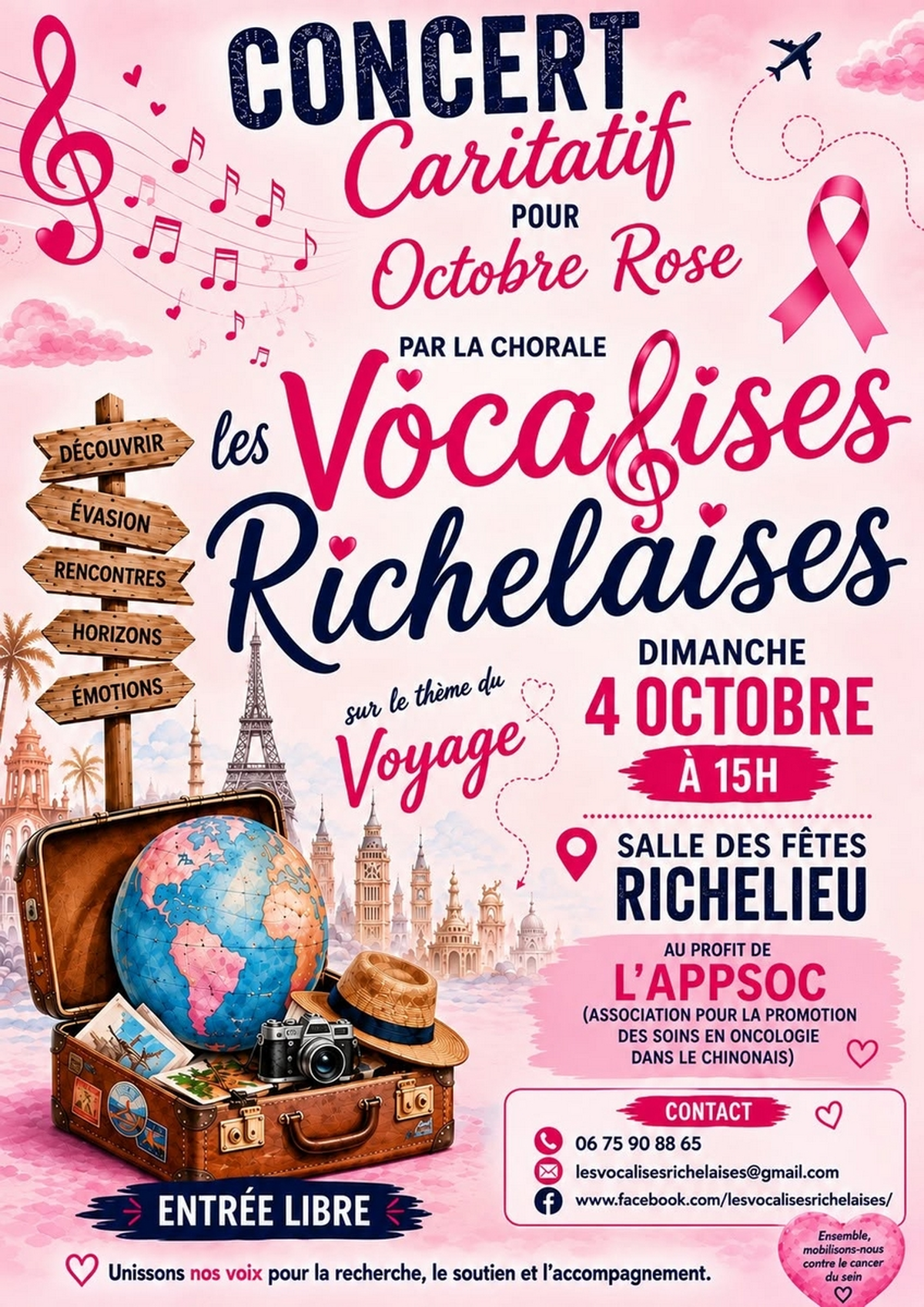 Concert caritatif des Vocalises Richelaises - Le Voyage