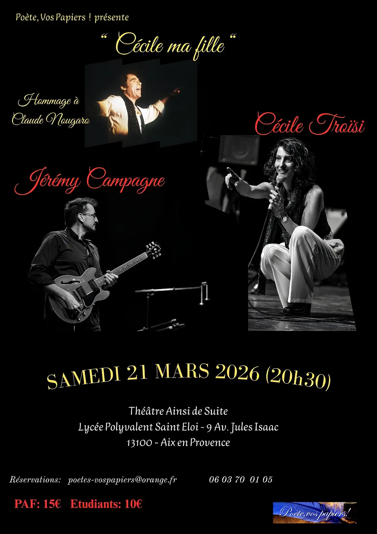 Concert : Cécile ma fille autour de Claude Nougaro