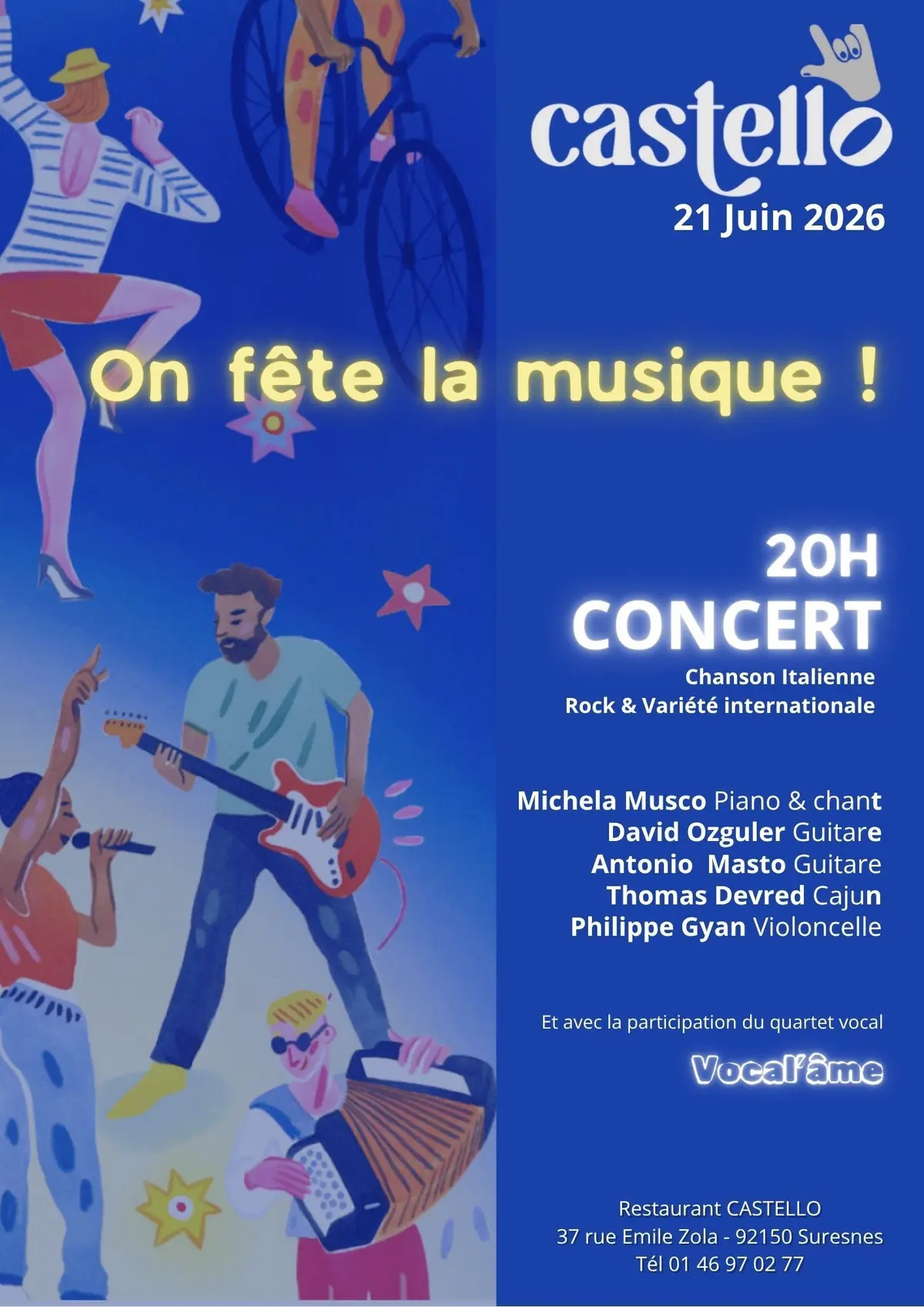 Concert chanson italienne, variété internationale et rock