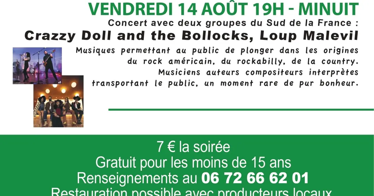 Concert : Crazzy Doll and the Bollocks, Loup Malevil