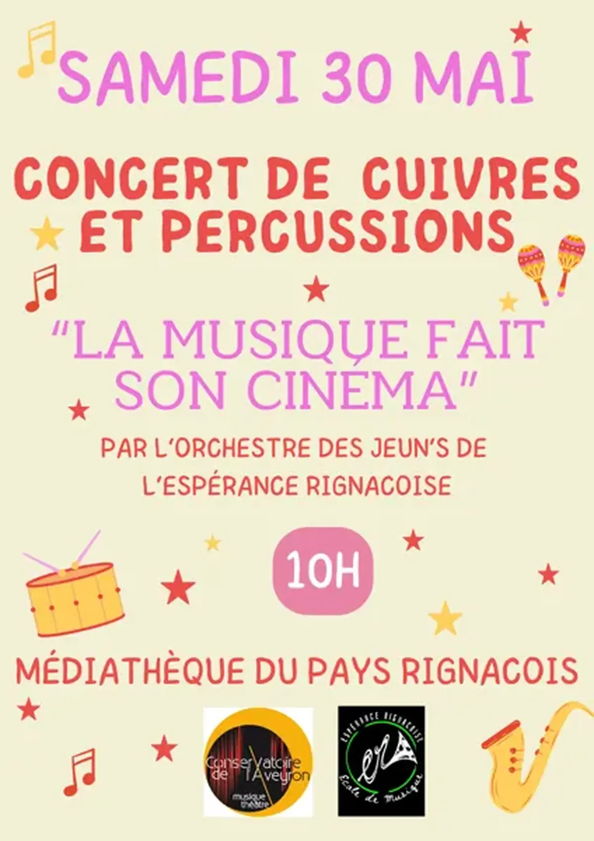 Concert cuivres et percussions la musique fait son cinéma