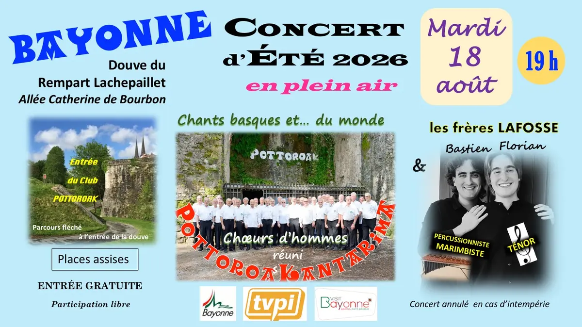 Concert d'été en plein air de musique et chants basques au Club Pottoroak