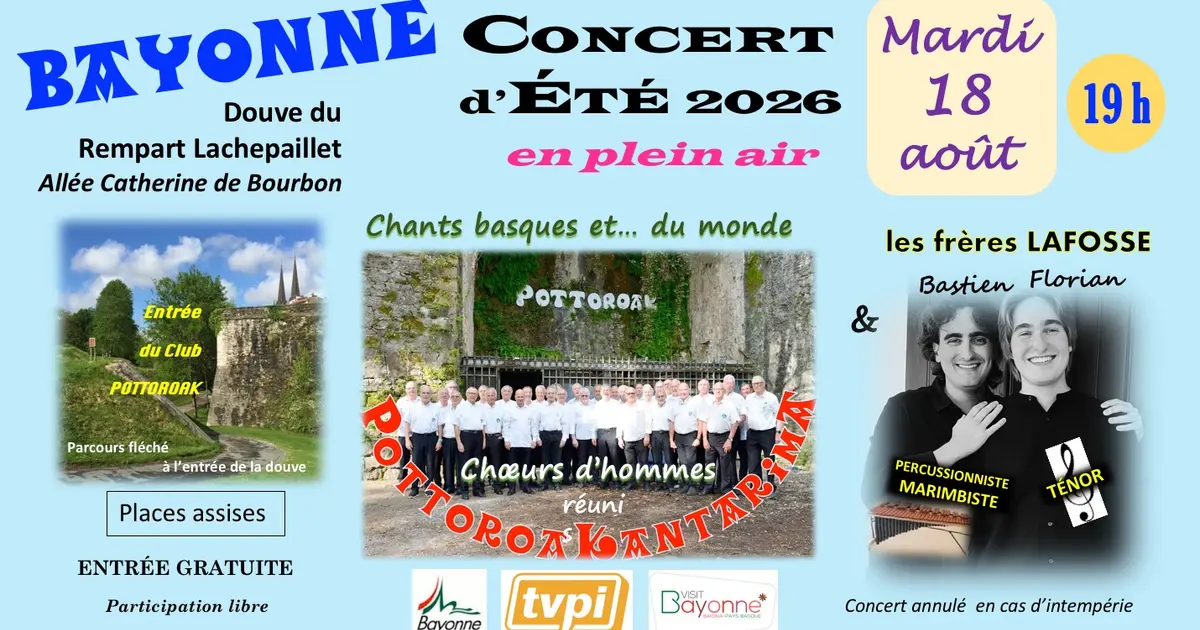 Concert d'été en plein air de musique et chants basques au Club Pottoroak